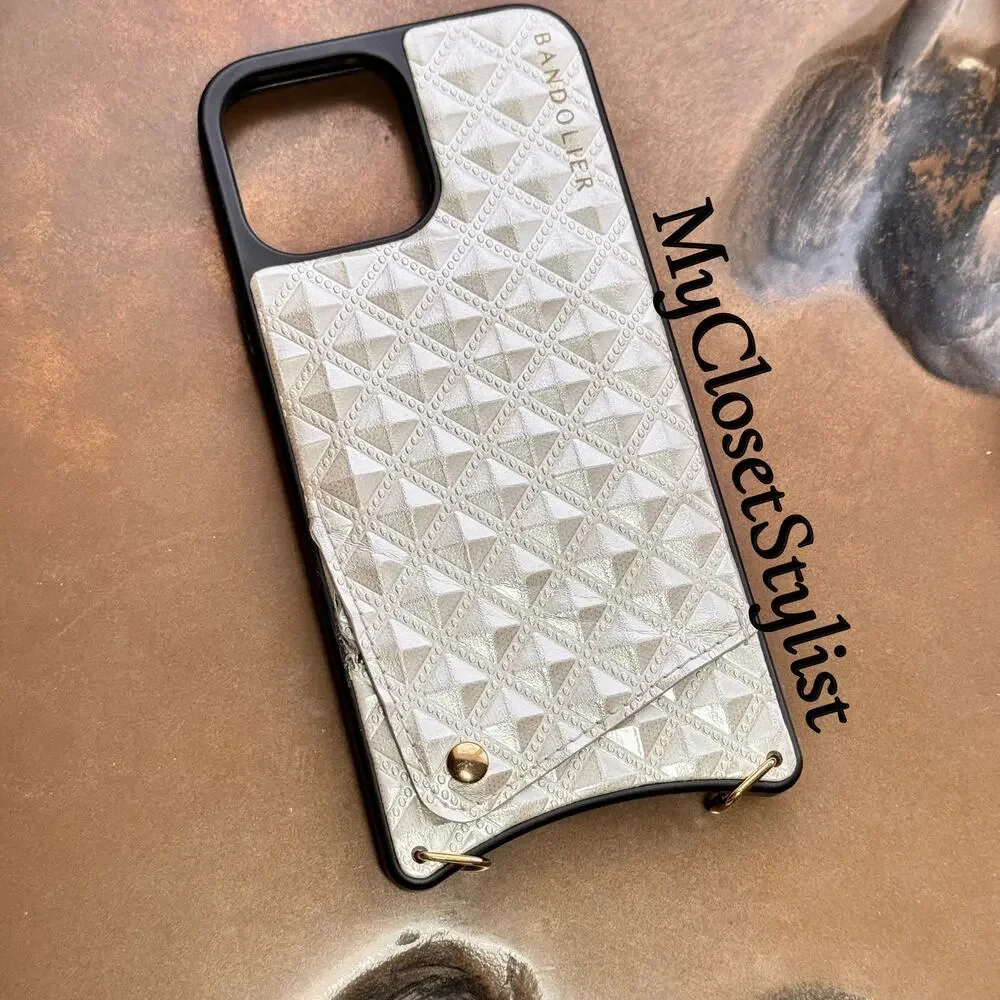 BANDOLIER Pyramid Studs iPhone 13 Pro Max RARE CASE Purse NEW! pouch gold unisex
